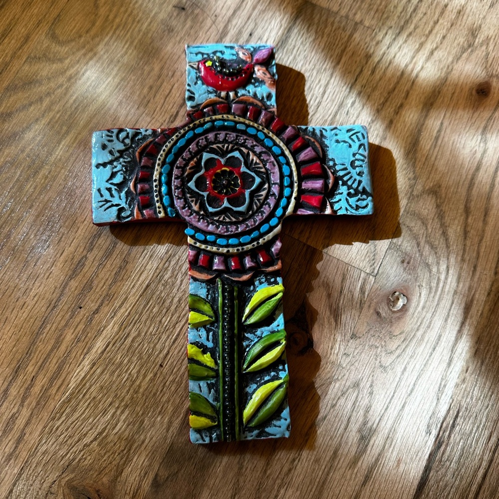 Handcrafted Multicolor Cross Wall Decor